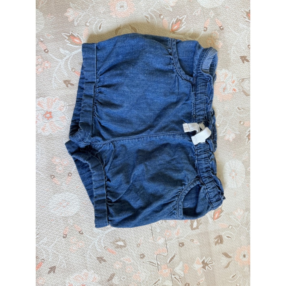 Baby Gap 1969 Girls Blue Denim Chambray Shorts Elastic Waist Size 4 Years‎